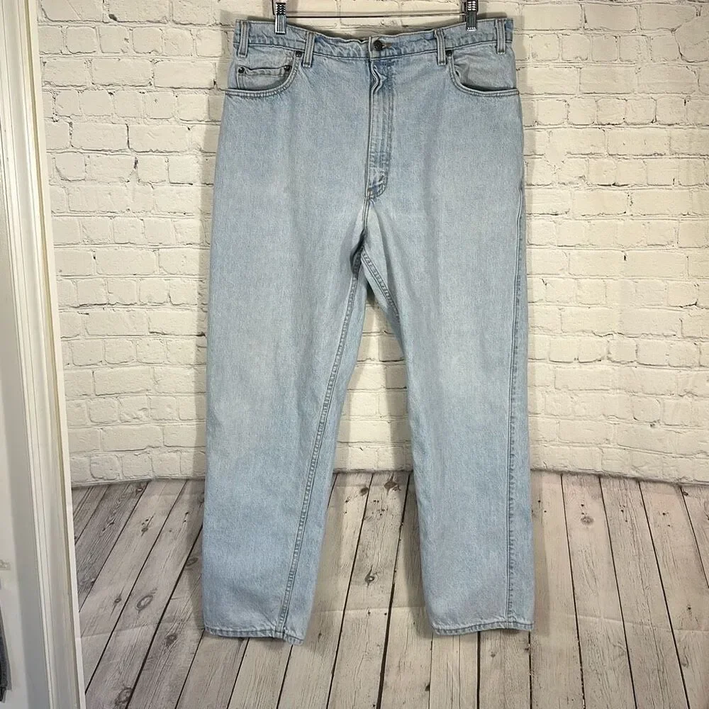 VTG‎ Levis Jeans Mens 40x32 Blue 540 Made In USA Brown Tab Western 90s Denim